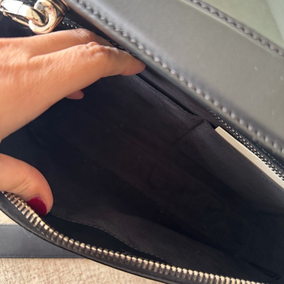 FENDI  Vitello Baltico Dolce DotCom Satchel Black Blue Royal - Picture 4 of 9